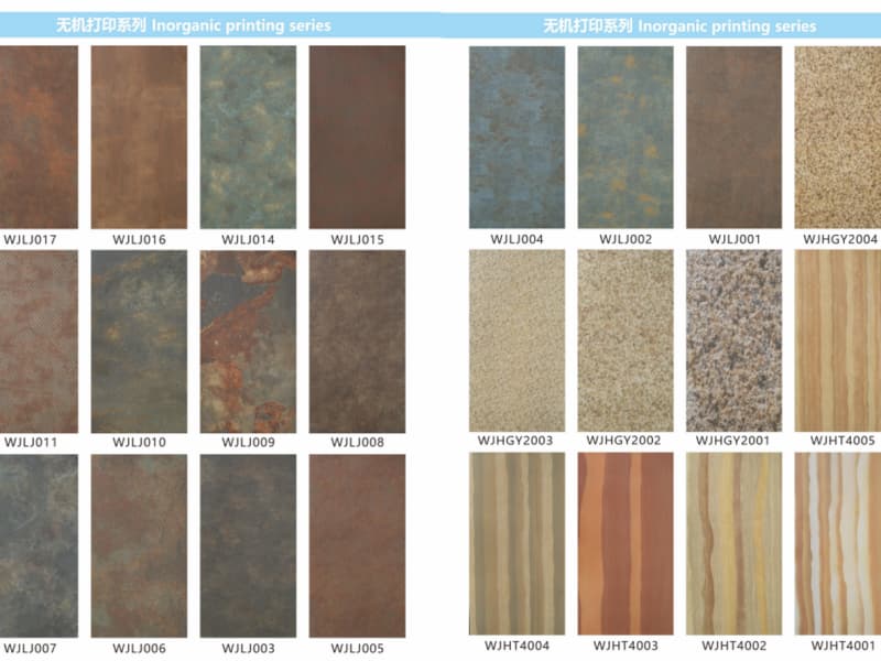 Decorative flexible stone veneer with inorganic printing texture